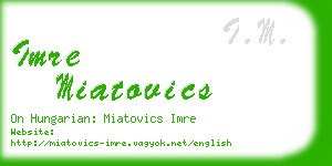 imre miatovics business card